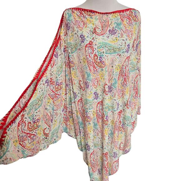 Etro Tops - NWT Etro Poncho White Paisley Luxury European Vacation Summer Italy Women OS